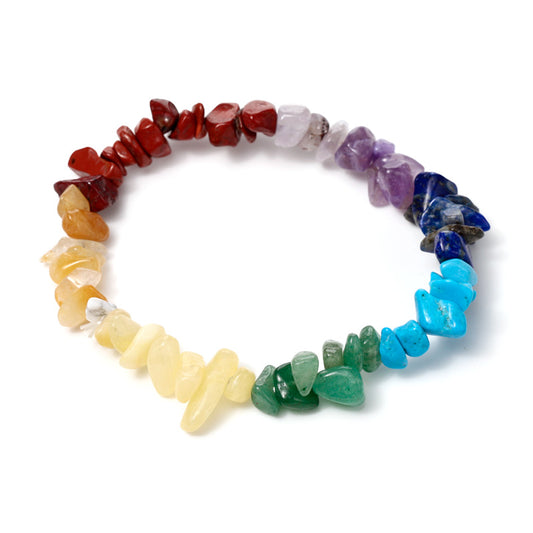 Chakra Gemstone Chip Beads Beaded Bracelet