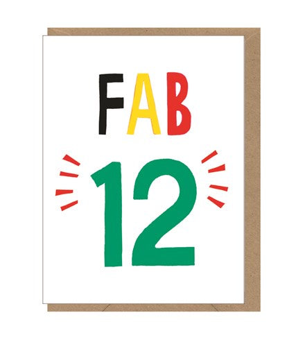 Birthday Card -  Mini: Age 12: Fab