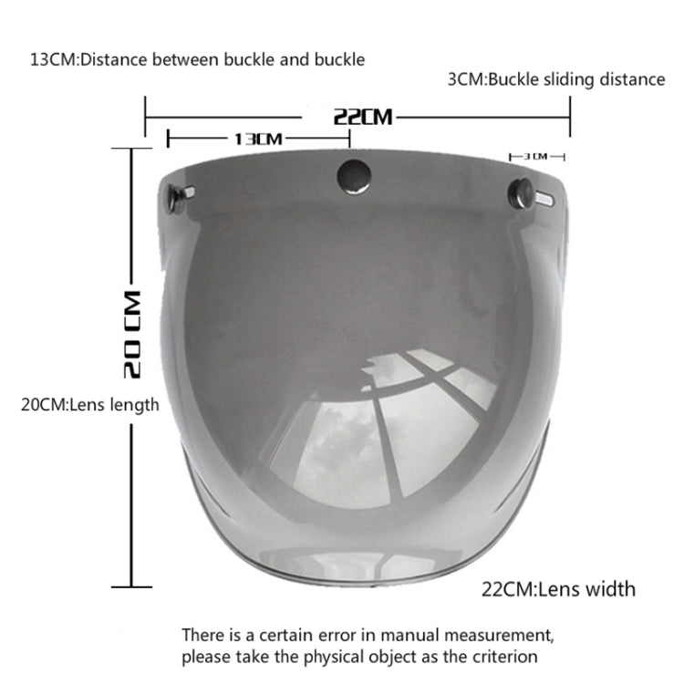 Soman Motorcycle Bubble Visor Open Face Helmet Visor Helmet Windshield Shield with Transparent Frame(Colour)