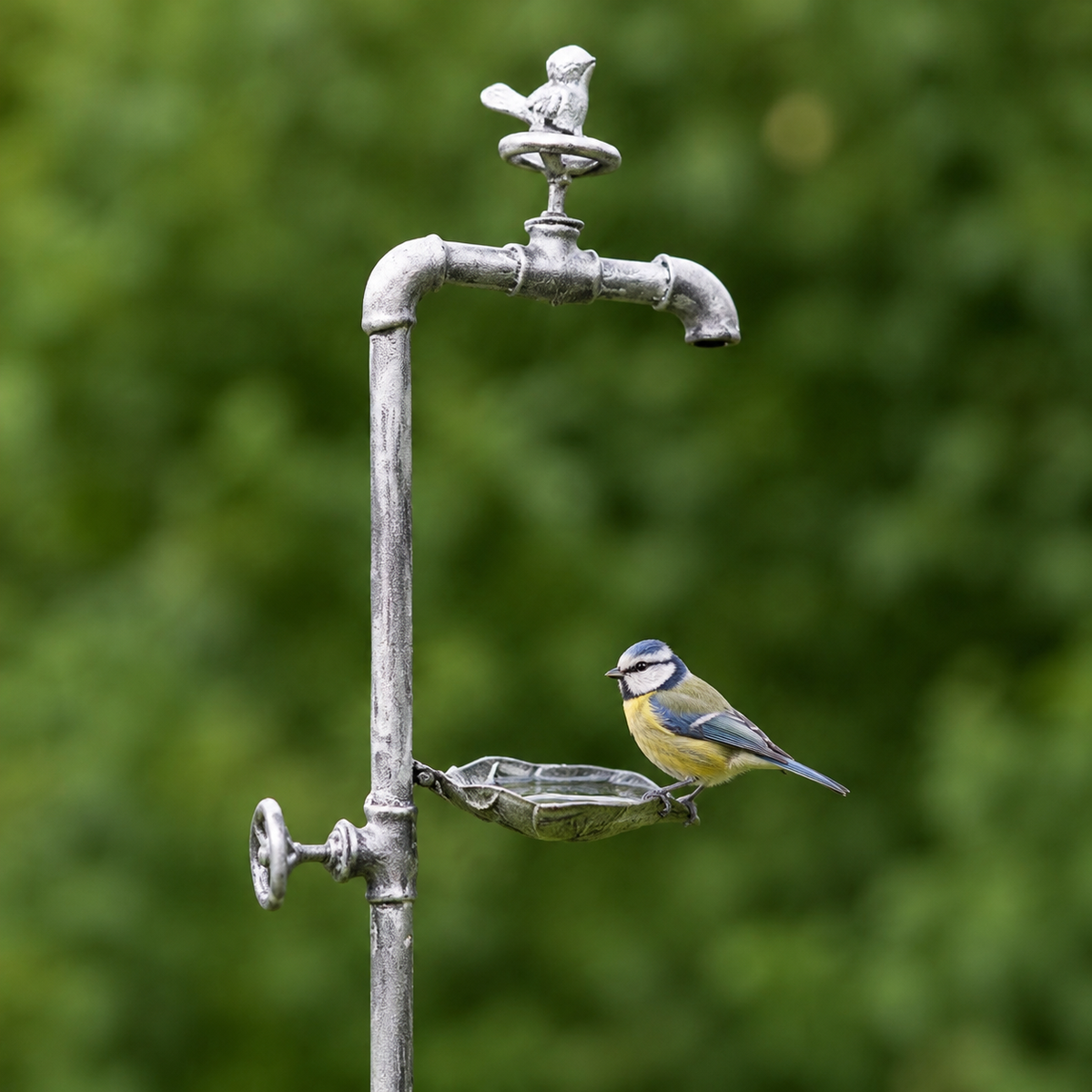 Rustic Bird Bath and Feeder Freestanding Garden Stake 92cm