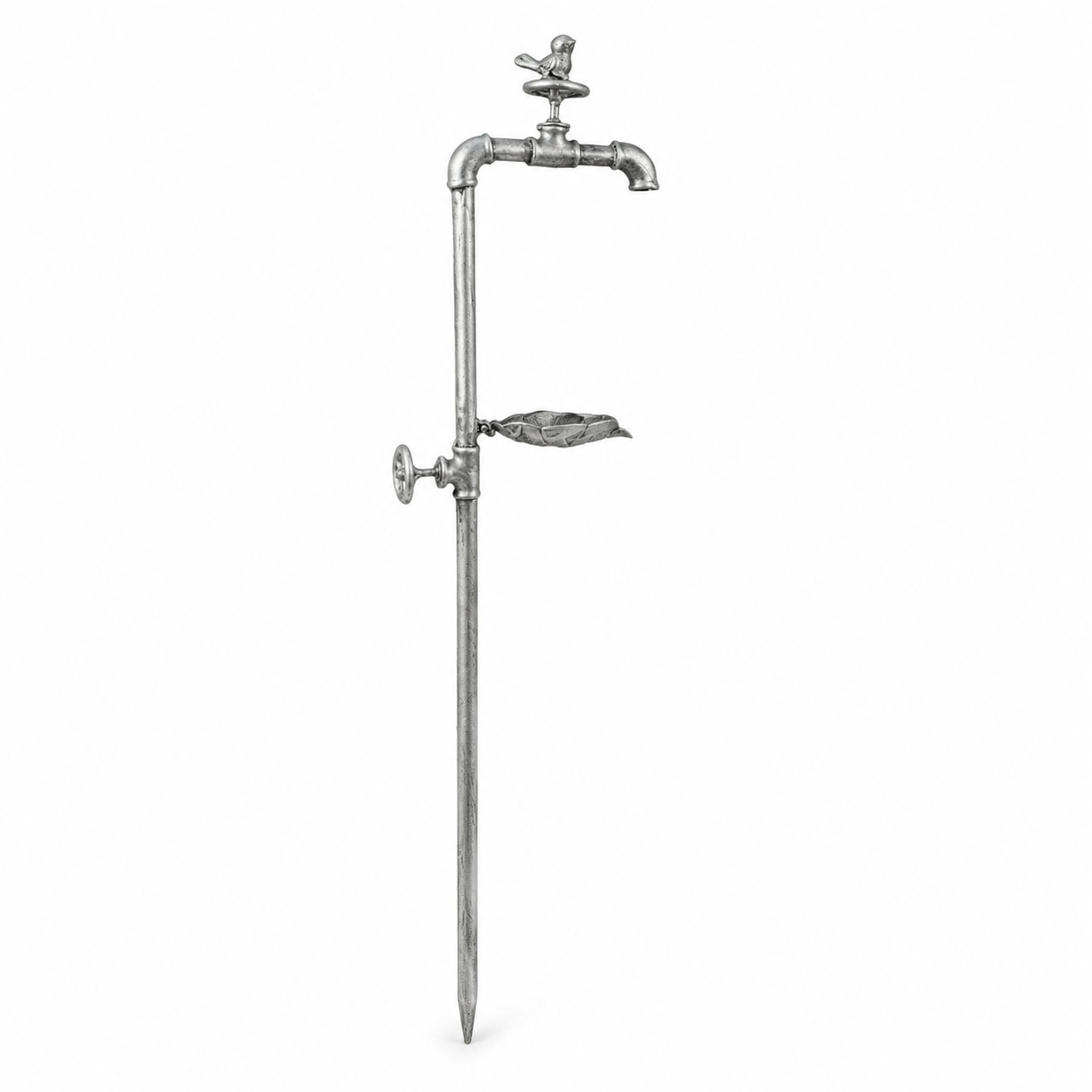 Rustic Bird Bath and Feeder Freestanding Garden Stake 92cm
