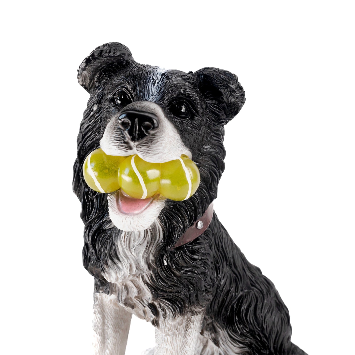 Solar Dog Garden Ornament Light Up Tennis Balls Puppy Statue