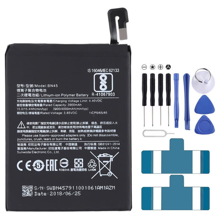 3900mAh BN45 for Xiaomi Redmi Note 5 Li-Polymer Battery, For Redmi Note 5