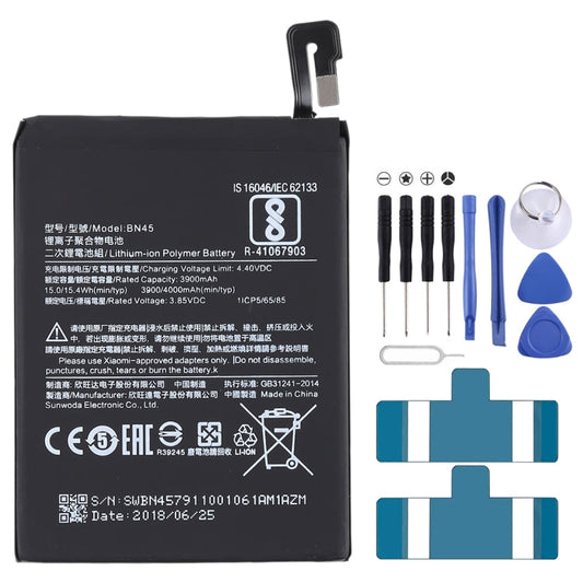 3900mAh BN45 for Xiaomi Redmi Note 5 Li-Polymer Battery, For Redmi Note 5