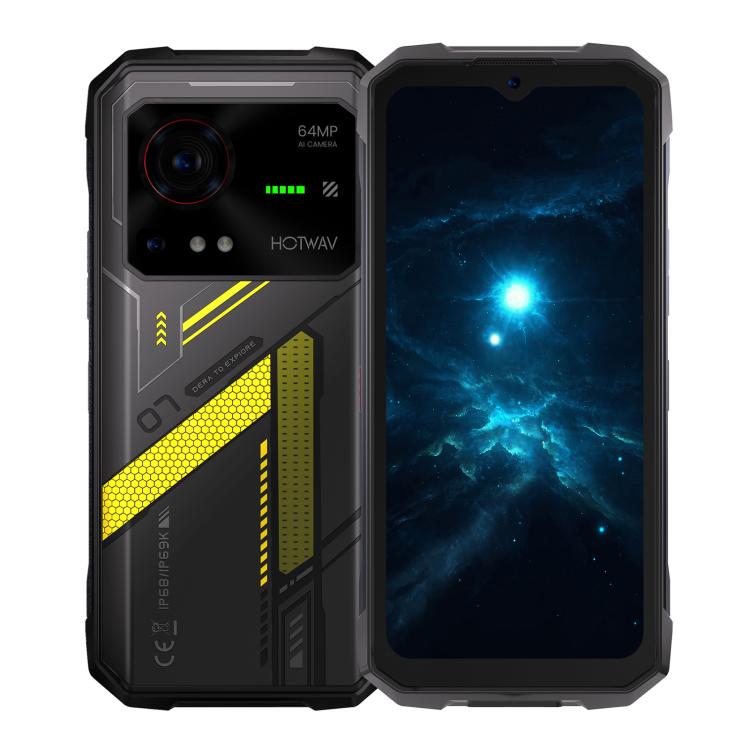 [HK Warehouse] HOTWAV Hyper 7 Rugged Phone, 8GB+256GB, 10800mAh, 6.6 inch Android 14 MediaTek Dimensity 7050 5G, Network: 5G, OTG, NFC (Punk Yellow)