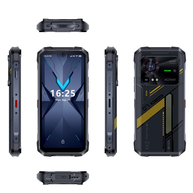 [HK Warehouse] HOTWAV Hyper 7 Rugged Phone, 8GB+256GB, 10800mAh, 6.6 inch Android 14 MediaTek Dimensity 7050 5G, Network: 5G, OTG, NFC (Punk Yellow)
