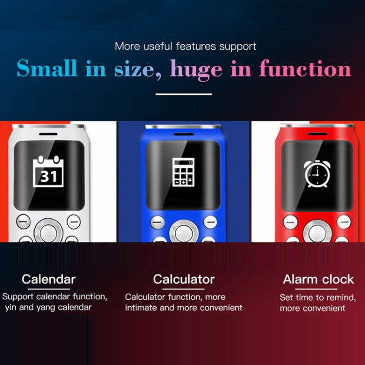 Satrend K8 Mini Mobile Phone, 1.0 inch, Hands Free Bluetooth Dialer Headphone, MP3 Music, Dual SIM, Network: 2G(Green)