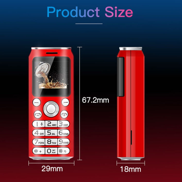 Satrend K8 Mini Mobile Phone, 1.0 inch, Hands Free Bluetooth Dialer Headphone, MP3 Music, Dual SIM, Network: 2G(Green)