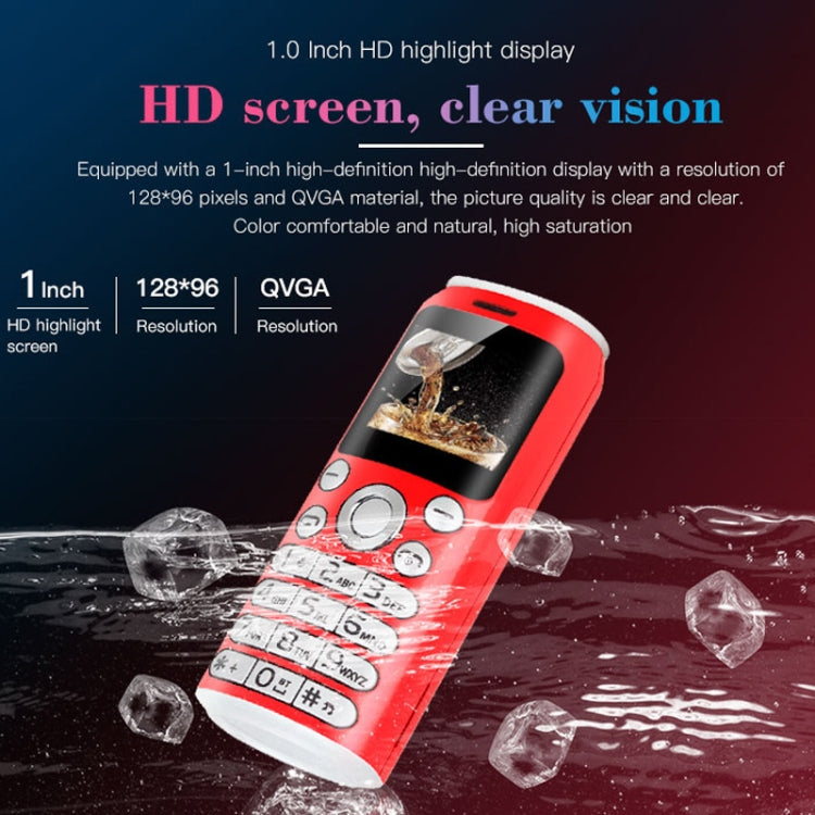 Satrend K8 Mini Mobile Phone, 1.0 inch, Hands Free Bluetooth Dialer Headphone, MP3 Music, Dual SIM, Network: 2G(Red)
