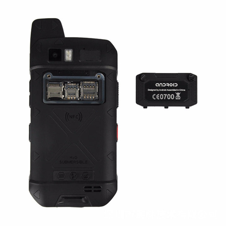UNIWA B6000 PTT Walkie Talkie Rugged Phone, 4GB+64GB, IP68 Waterproof Dustproof Shockproof, 5000mAh Battery, 4.7 inch Android 9.0 MTK6762 Octa Core up to 2.0GHz, Network: 4G, NFC, OTG (Black)