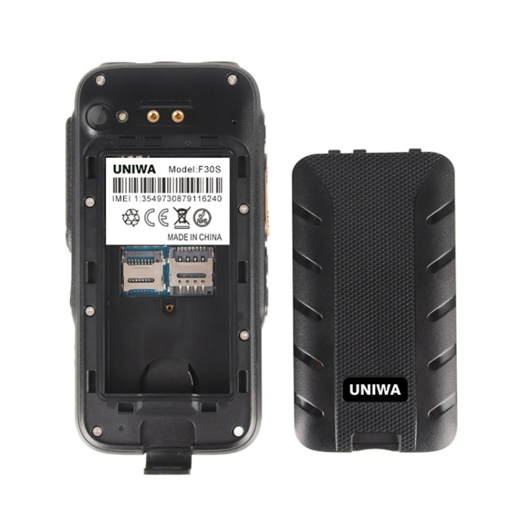 UNIWA F30S Rugged Phone, 1GB+8GB, EU Version, IP68 Waterproof Dustproof Shockproof, 4000mAh Battery, 2.8 inch Android 8.1 MTK6739 Quad Core up to 1.3GHz, Network: 4G, NFC, SOS