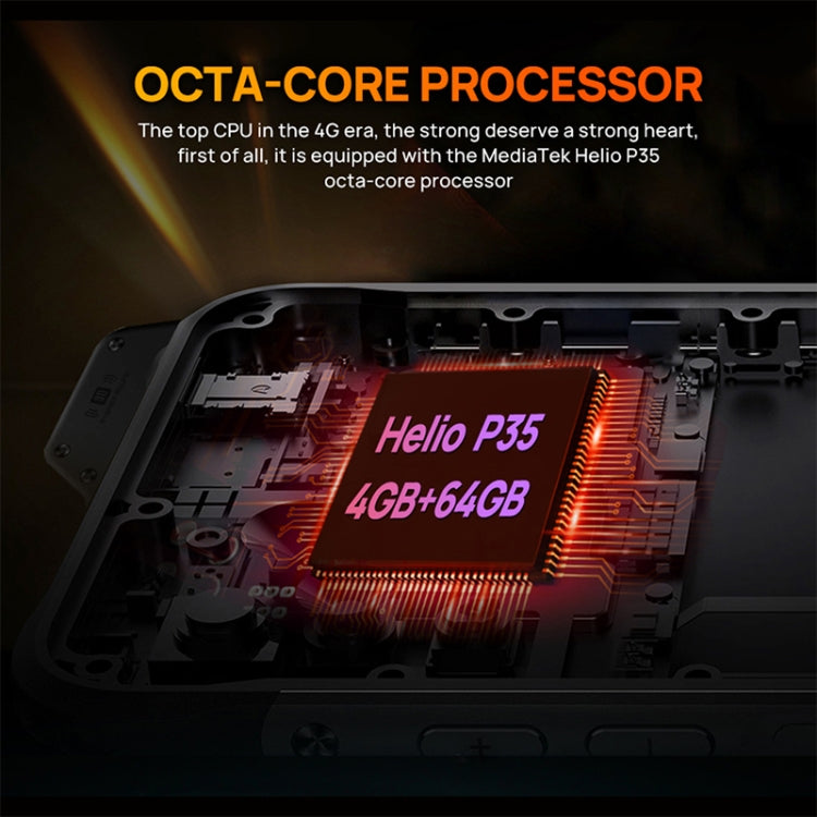 UNIWA W888 Explosion-proof Rugged Phone, 4GB+64GB, IP68 Waterproof Dustproof Shockproof, 5000mAh Battery, 6.3 inch Android 11 MTK6765 Helio P35 Octa Core up to 2.35GHz, Network: 4G, NFC, OTG(Black)