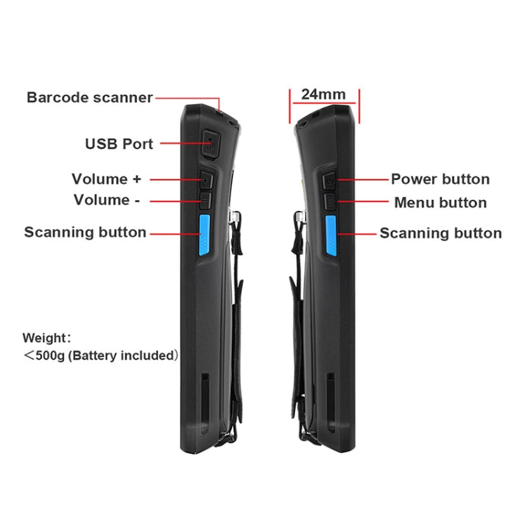 UNIWA S9000 Scanner Terminal Rugged Phone, 2GB+16GB, Waterproof Dustproof Shockproof, 4800mAh Battery, 5.0 inch Android 9.0 MTK6761 Quad Core up to 2.0GHz, Network: 4G(Black)