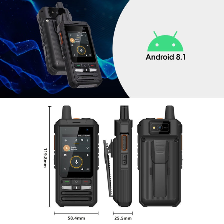 UNIWA F80 Walkie Talkie Rugged Phone, 1GB+8GB, Waterproof Dustproof Shockproof, 5300mAh Battery, 2.4 inch Android 8.1 Qualcomm MSM8909 Quad Core up to 1.1GHz, Network: 4G, Dual SIM, PPT, SOS (Black)