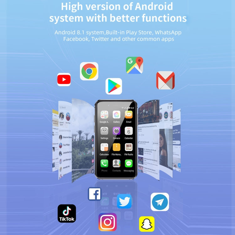 SOYES i14 Mini Smart Card Phone, 2GB+32GB, 3.0 inch Android 8.1 MTK6580 Quad Core 1.3GHz, Network: 3G, Dual SIM, Global Version with Google Play(White)