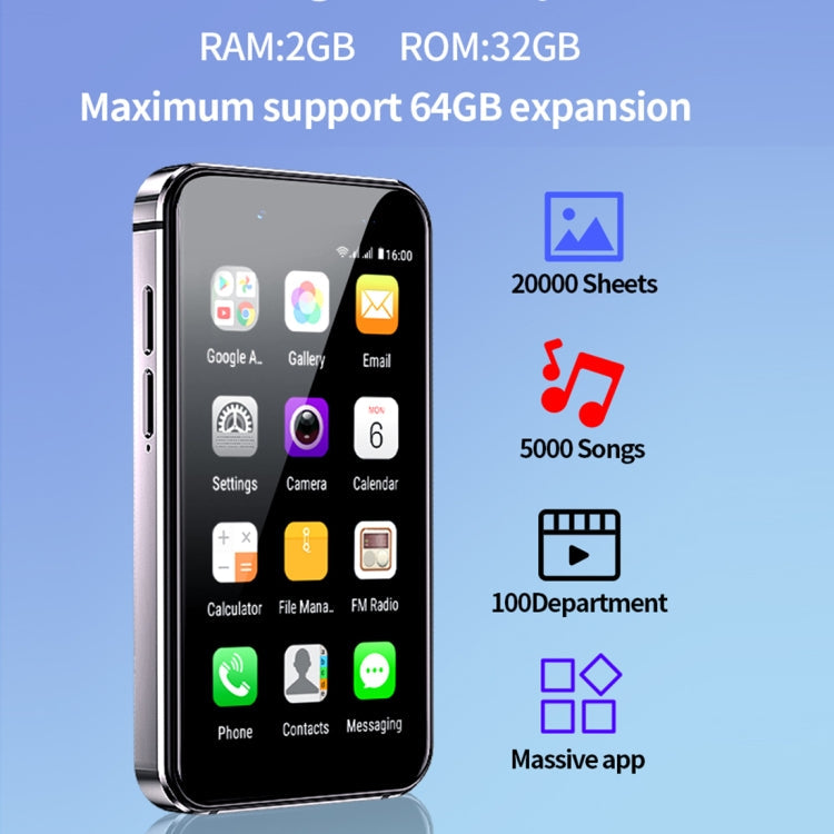 SOYES i14 Mini Smart Card Phone, 2GB+32GB, 3.0 inch Android 8.1 MTK6580 Quad Core 1.3GHz, Network: 3G, Dual SIM, Global Version with Google Play(Black)
