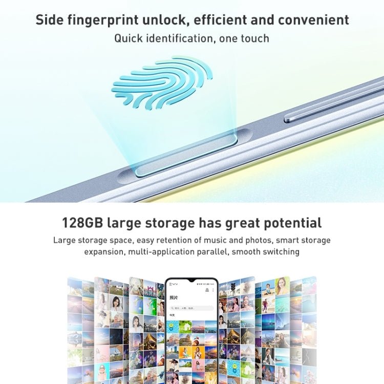 Honor Play6C 5G VNE-AN40, 8GB+128GB, China Version, Dual Back Cameras, Side Fingerprint Identification, 5000mAh Battery, 6.5 inch Magic UI 5.0 (Android R) Qualcomm Snapdragon 480 Plus Octa Core up to 2.2GHz, Network: 5G, Not Support Google Play(Blue)