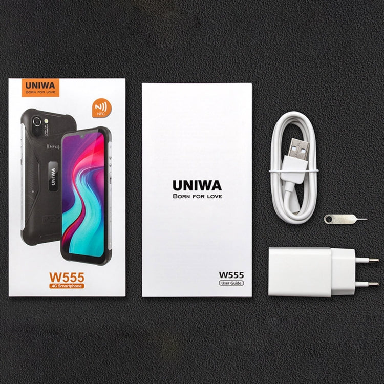 UNIWA W555 Rugged Phone, 3GB+32GB, Dual Rear Cameras, IP68 Waterproof Dustproof Shockproof, 5.71 inch Android 12.0 MTK6761 Quad Core up to 2.0GHz, Network: 4G, NFC, OTG, Global Version (Black)