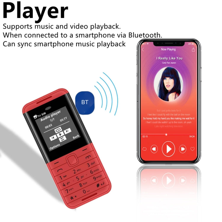 SERVO BM5310 Mini Mobile Phone, Russian Key, 1.33 inch, MTK6261D, 21 Keys, Support Bluetooth, FM, Magic Sound, Auto Call Record, GSM, Triple SIM (Black+green)
