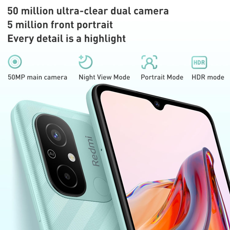 Xiaomi Redmi 12C, 50MP Camera, 4GB+128GB, 5000mAh Battery, Face ID & Fingerprint Identification, 6.71 inch MIUI 13 MediaTek Helio G85 Octa Core up to 2.0GHz, Network: 4G, Dual SIM, Not Support Google Play(Blue)