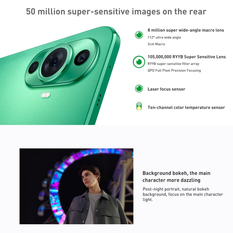 HUAWEI nova 11 FOA-AL00, 60MP Front Camera, 128GB, China Version, Dual Back Cameras, Screen Fingerprint Identification, 6.7 inch HarmonyOS Qualcomm Snapdragon 778G 4G Octa Core up to 2.4GHz, Network: 4G, OTG, NFC, Not Support Google Play(Green)