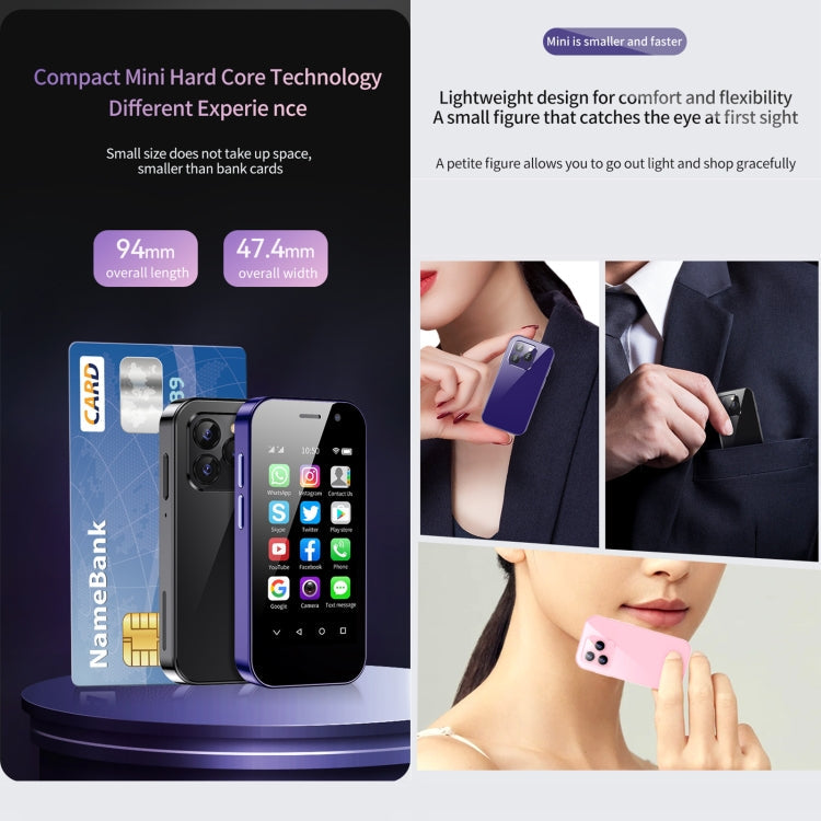 SOYES 14 Pro, 2GB+16GB, Face Recognition, 3.0 inch Android 9.0 MTK6739CW Quad Core up to 1.28GHz, OTG, Network: 4G, Dual SIM, Support Google Play (Purple)