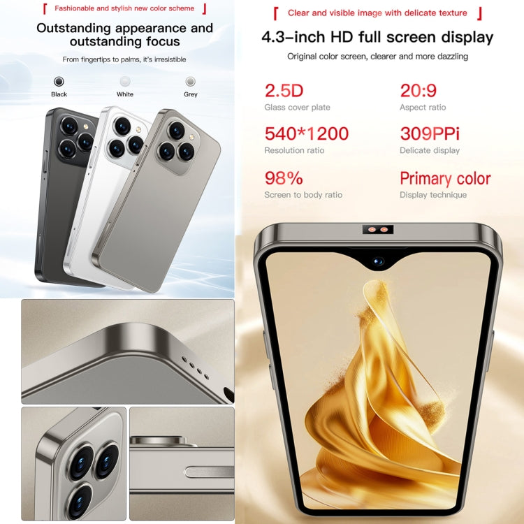 SOYES XS18 Pro Max, 2GB+16GB, Face ID, 4.3 inch Android 8.1 MTK6737A Quad Core, Network: 4G, OTG, Dual SIM (White)