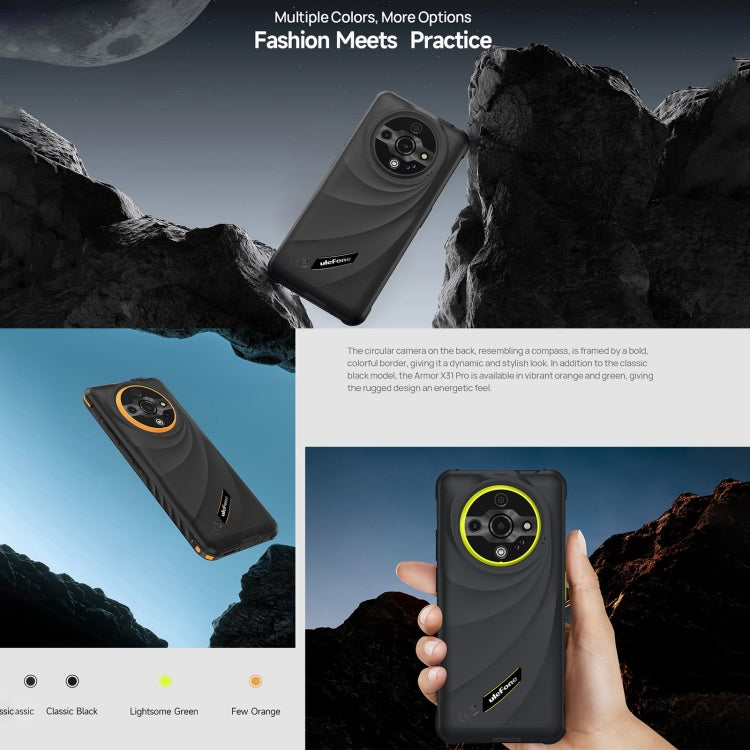[HK Warehouse] Ulefone Armor X31 Pro 5G, 8GB+256GB, Night Vision, IP68/IP69K Rugged Phone, 6.56 inch Android 15 MediaTek Dimensity 6300 Octa Core, Network: 5G, NFC, OTG (Green)