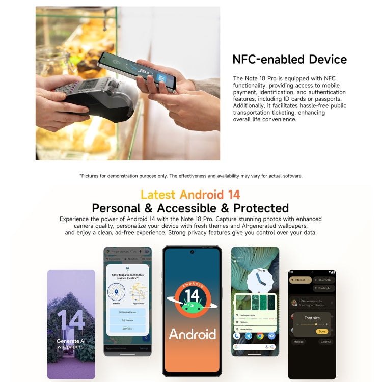 [HK Warehouse] Ulefone Note 18 Pro, 6GB+256GB, Face ID & Side Fingerprint, 6.78 inch Android 14 MediaTek Helio G91 MTK6769 Octa Core, Network: 4G, Dual SIM, OTG, NFC (Lustrous Black)