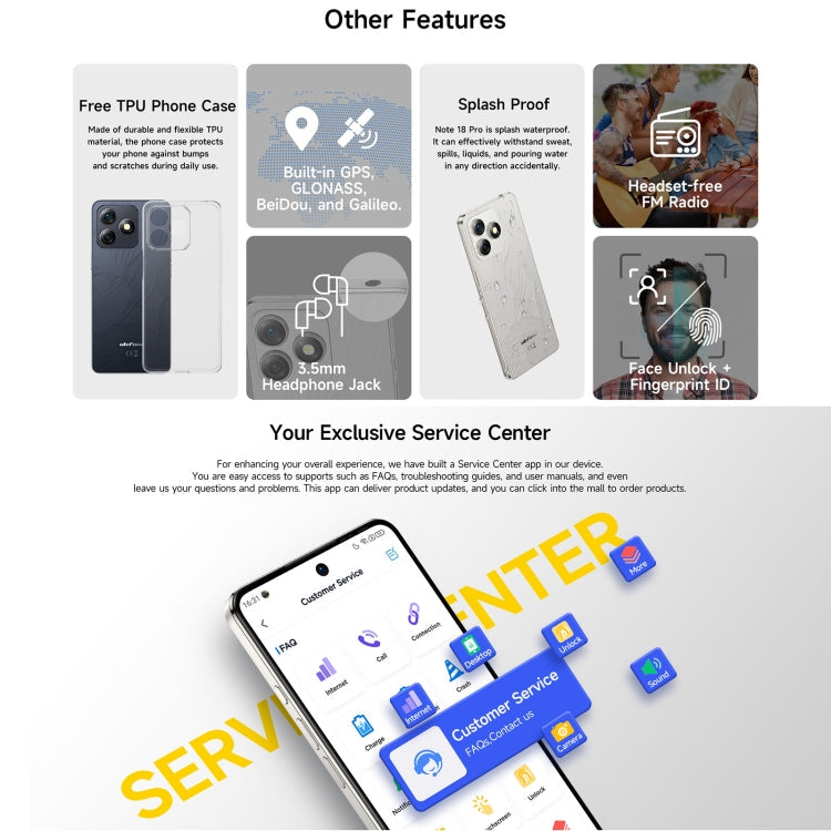 [HK Warehouse] Ulefone Note 18 Pro, 6GB+256GB, Face ID & Side Fingerprint, 6.78 inch Android 14 MediaTek Helio G91 MTK6769 Octa Core, Network: 4G, Dual SIM, OTG, NFC (Lustrous Black)