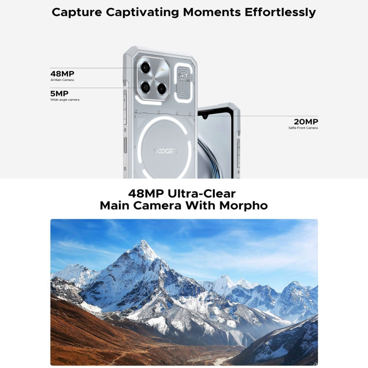 [HK Warehouse] DOOGEE Blade GT 5G Rugged Phone, 12GB+256GB, 6.72 inch Android 14 Dimensity 7050 Octa Core, Network: 5G, OTG, NFC, LED Light Effect (White)