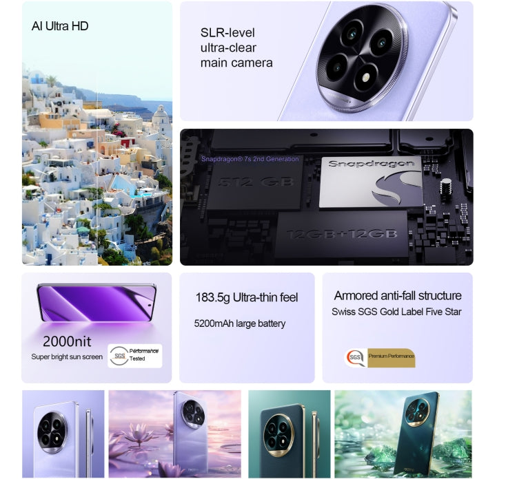 Realme 13 Pro Extreme Edition, 12GB+512GB, Screen Fingerprint Identification, 6.7 inch Realme UI 5.0 Snapdragon 7s Gen 2 Octa Core, NFC, Network: 5G (Purple)