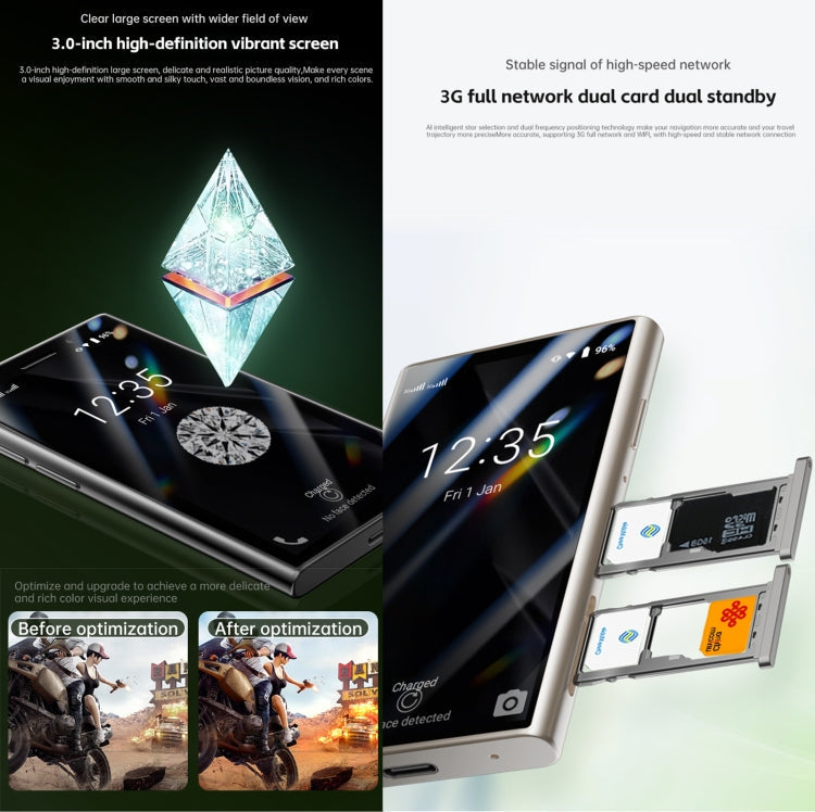 SOYES S24 Pro, 2GB+16GB, 3.0 inch Android 9.0 MTK6580 Quad Core, Bluetooth, WiFi, Network: 3G, Dual SIM (Green)