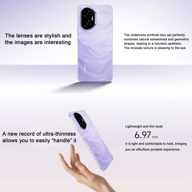 Honor 300, 12GB+512GB, Screen Fingerprint, 6.7 inch MagicOS 9.0 / Android 15 Snapdragon 7 Gen 3 Octa Core, Network: 5G, NFC, OTG, Support Google Play (Purple)