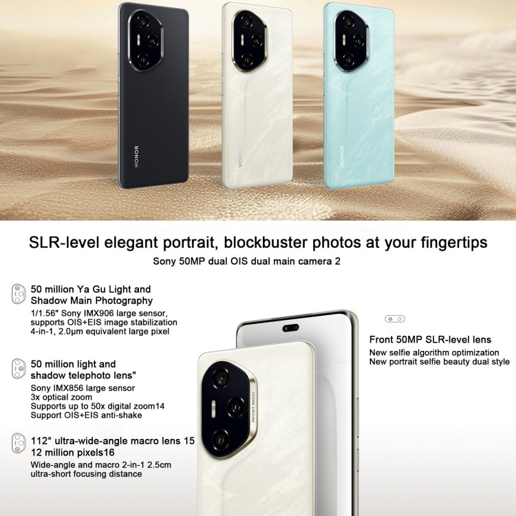 Honor 300 Pro, 12GB+256GB, Screen Fingerprint, 6.78 inch MagicOS 9.0 / Android 15 Snapdragon 8 Gen 3 Octa Core, Network: 5G, NFC, OTG, Support Google Play (Green)