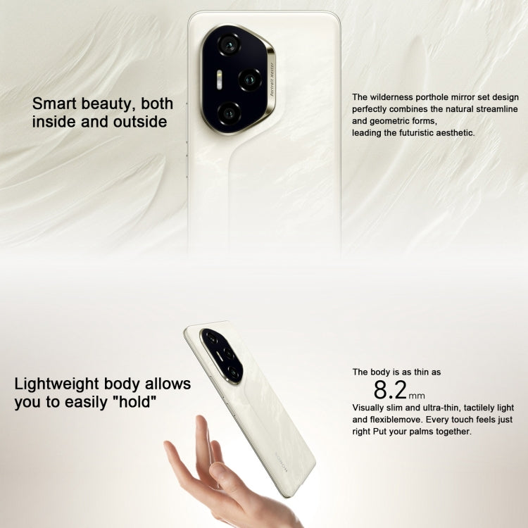 Honor 300 Pro, 16GB+512GB, Screen Fingerprint, 6.78 inch MagicOS 9.0 / Android 15 Snapdragon 8 Gen 3 Octa Core, Network: 5G, NFC, OTG, Support Google Play (White)