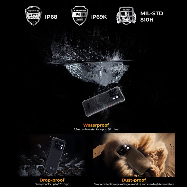 [HK Warehouse] HOTWAV CYBER 13, IP68/IP69K Rugged Phone, 8GB+128GB, 10800mAh, 6.6 inch Android 14.0 Unisoc T606 Octa Core, Network: 4G, NFC, OTG (Orange)
