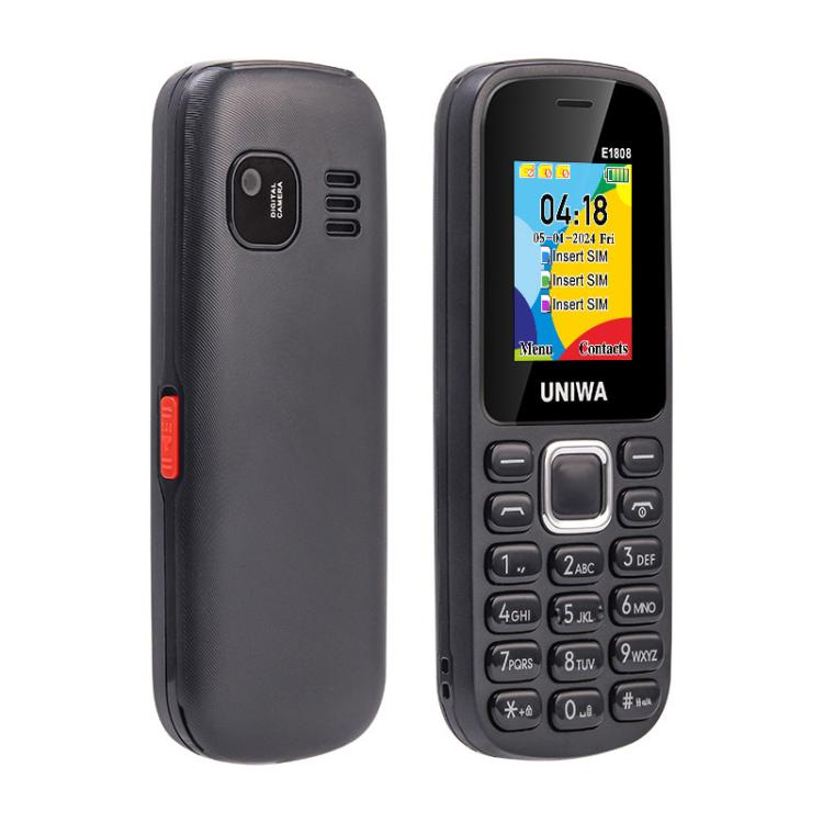 UNIWA E1808 Elder Keypad Phone, 1.77 inch SC6531E, LED Flashlight, 21 Keys, Network: 2G, Triple SIM, EU Plug (Blue)