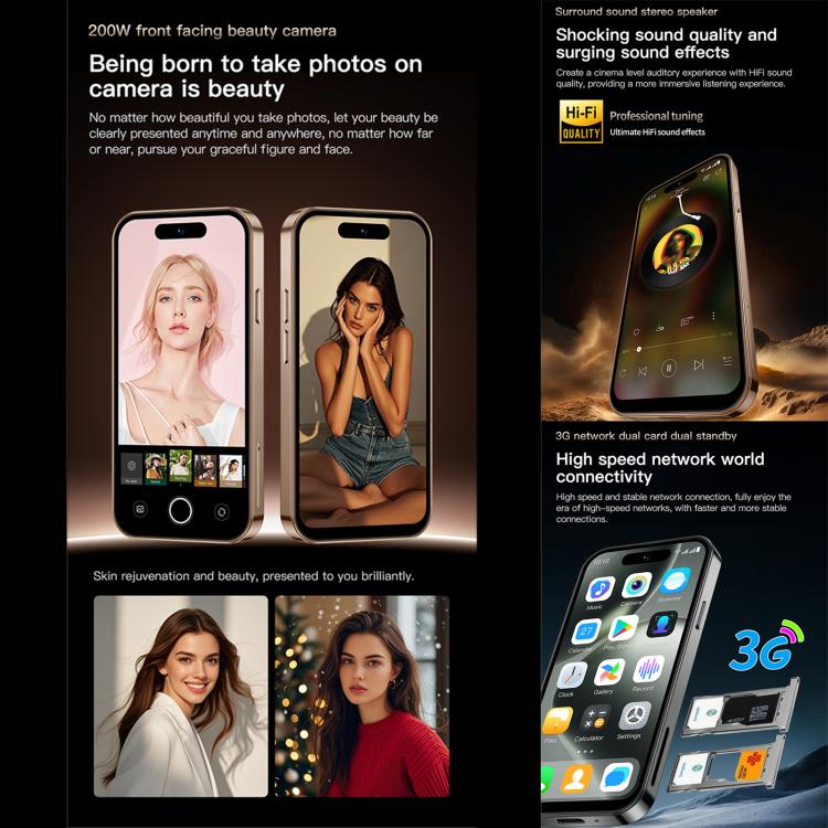SOYES ONEMYTH M16 Pro, 2GB+16GB, 4.0 inch Android 10.0 MTK6580 Quad Core, Network: 3G, Dual SIM (Black)