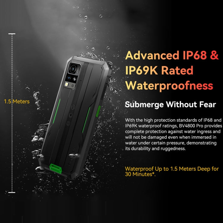 [HK Warehouse] Blackview BV4800 Pro, 4GB+128GB, IP68/IP69K/MIL-STD-810H, 6.56 inch Android 14 Unisoc T606 Octa Core, Network: 4G, OTG (Orange)