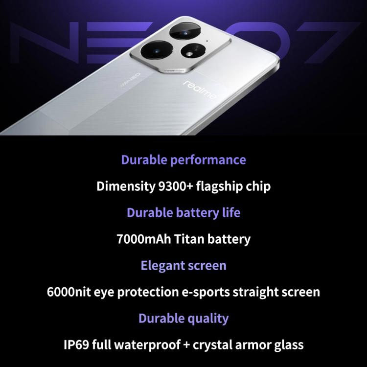 Realme Neo7, 16GB+1TB, 6.78 inch Android 15 / Realme UI 6.0 MediaTek Dimensity 9300+ Octa Core, NFC, Network: 5G, Support Google Play (Blue)