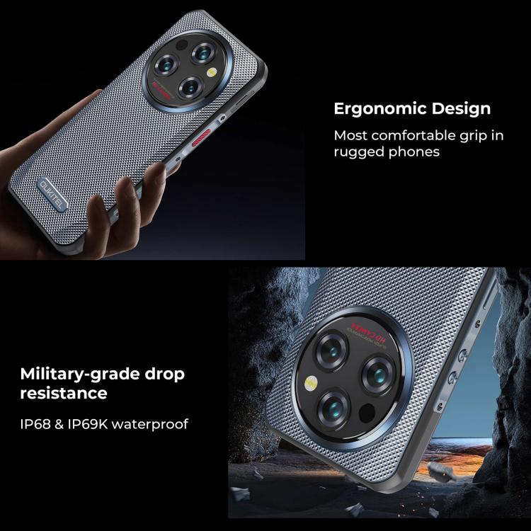 [HK Warehouse] Oukitel WP35 Pro 5G Rugged Phone, 12GB+512GB, 6.6 inch Android 14 MediaTek Dimensity 6300 Octa Core, NFC, OTG, Network: 5G (Grey)