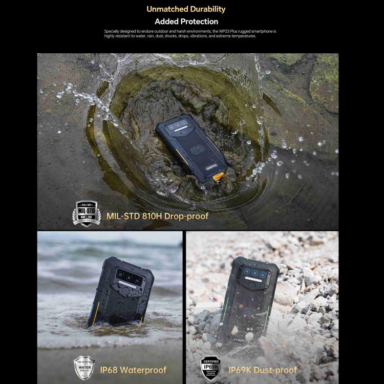 [HK Warehouse] Oukitel WP23 Plus Rugged Phone, 8GB+256GB, 6.52 inch Android 14.0Unisoc T606 Octa-core, NFC, OTG, Network: 4G (Orange)