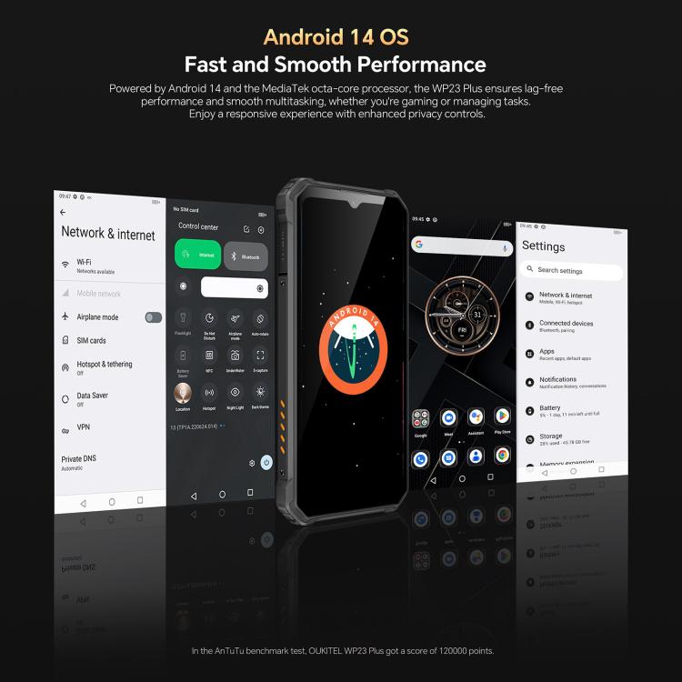 [HK Warehouse] Oukitel WP23 Plus Rugged Phone, 8GB+256GB, 6.52 inch Android 14.0Unisoc T606 Octa-core, NFC, OTG, Network: 4G (Orange)