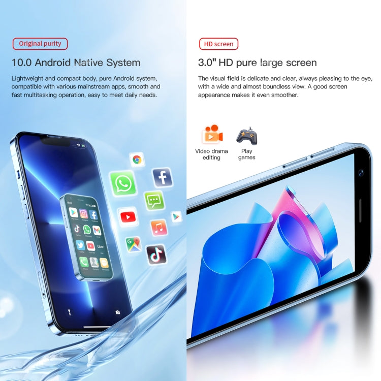 SOYES XS16, 3GB+64GB, 3.0 inch Android 10.0 MTK6737 Quad Core, Bluetooth, WiFi, Network: 4G, Dual SIM, Support Google Play Store (Purple)