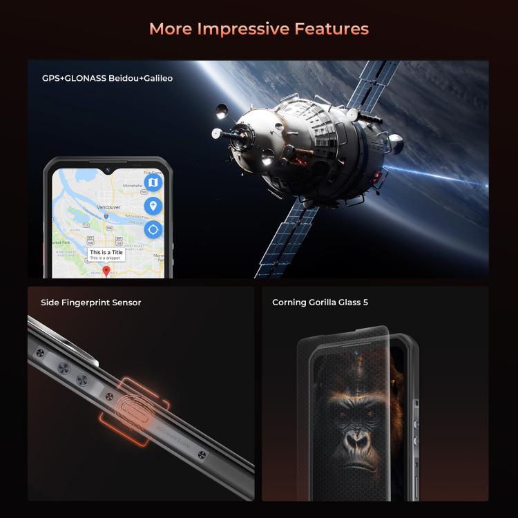 Oukitel WP55 5G Rugged Phone, 12GB+256GB, 108MP Camera, Fingerprint Identification, 6.6 inch MediaTek Dimensity 7025 Octa Core, NFC, OTG, Network: 5G, WP55