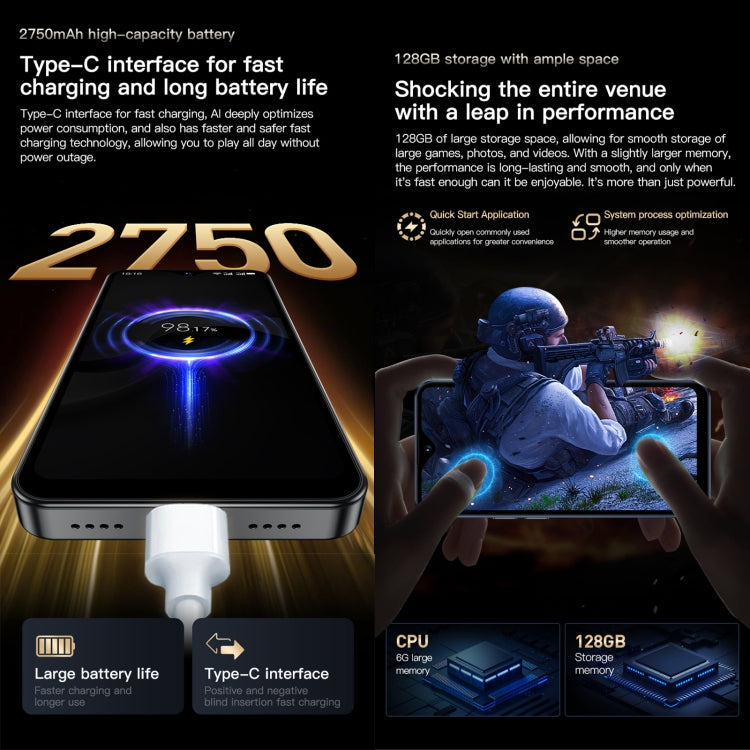 SOYES F9 Max, 4GB+64GB, 4.3 inch Android 12 MTK6762 Octa Core, Network: 4G, OTG, Dual SIM  (Champagne Gold)