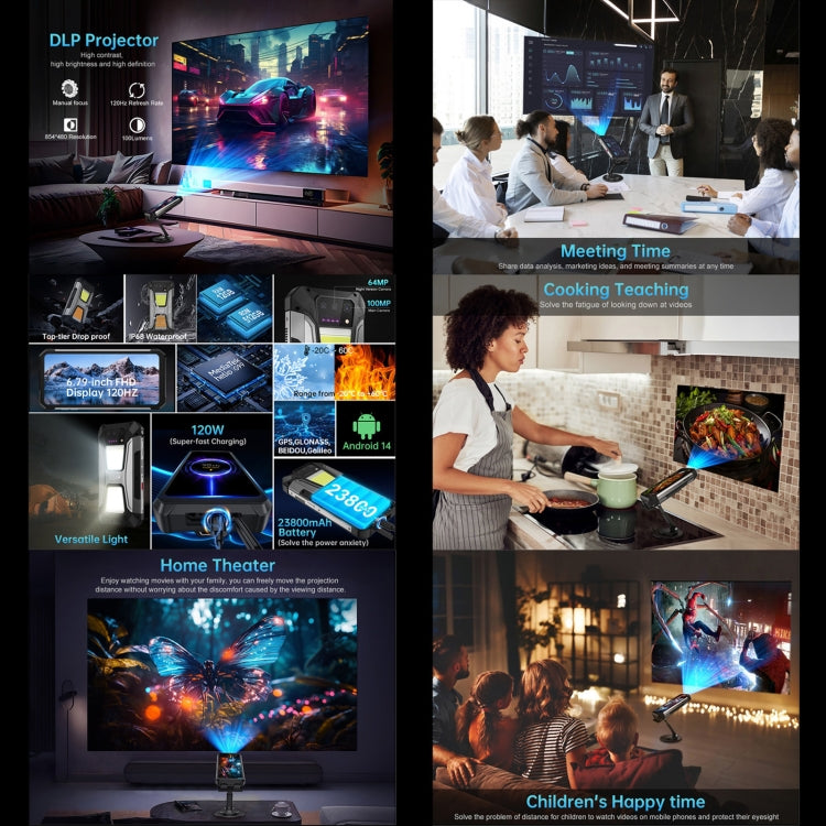 [HK Warehouse] Unihertz 8849 Tank 2 Pro Night Vision Projector Rugged Phone, 12GB+512GB, 6.79 inch Android 14 MTK6789 Octa Core, Network: 4G (Black)