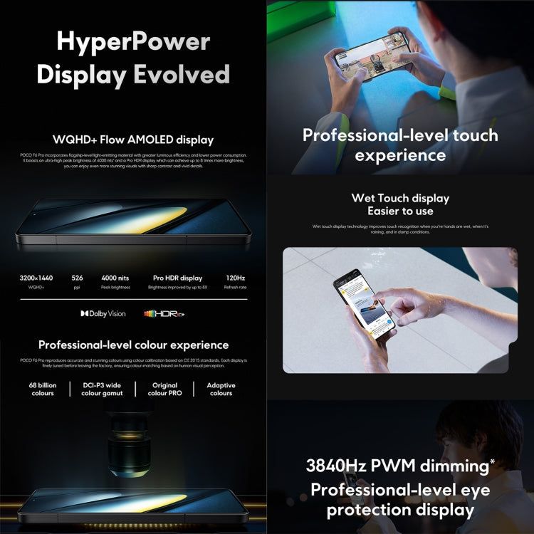 [HK Warehouse] Xiaomi POCO F6 Pro Global, 12GB+256GB, In-screen Fingerprint, 6.67 inch Xiaomi HyperOS Snapdragon 8 Gen 2 Octa Core 3.19GHz, NFC, Network: 5G (Black)