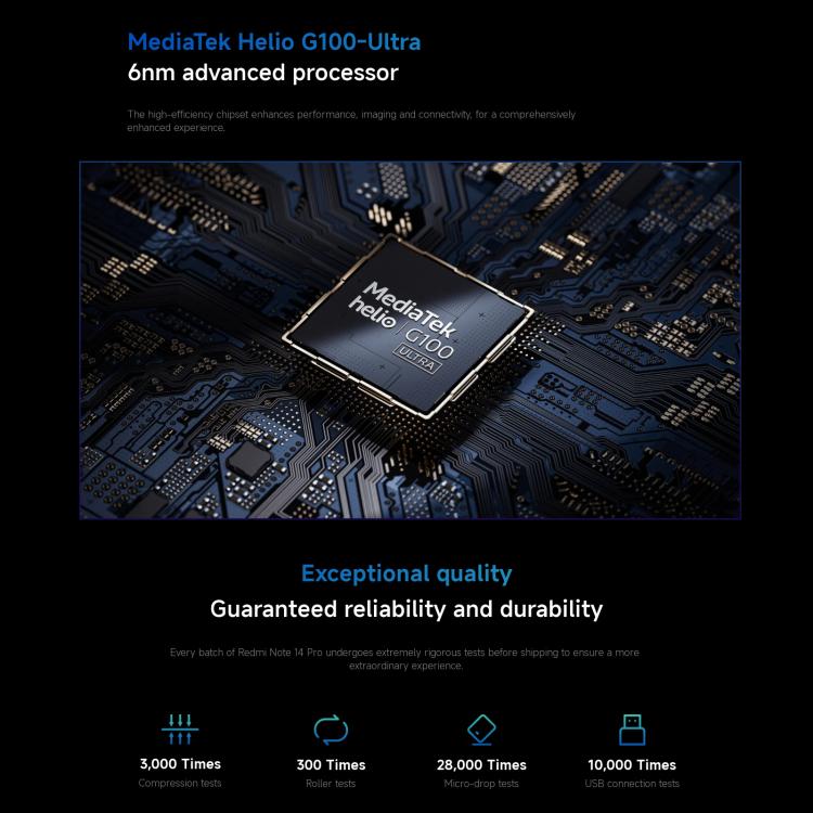 [HK Warehouse] Xiaomi Redmi Note 14 Pro 4G Global, 8GB+256GB, In-screen Fingerprint, 6.67 inch Xiaomi HyperOS Helio G100-Ultra Octa Core, NFC, Network: 4G (Black)
